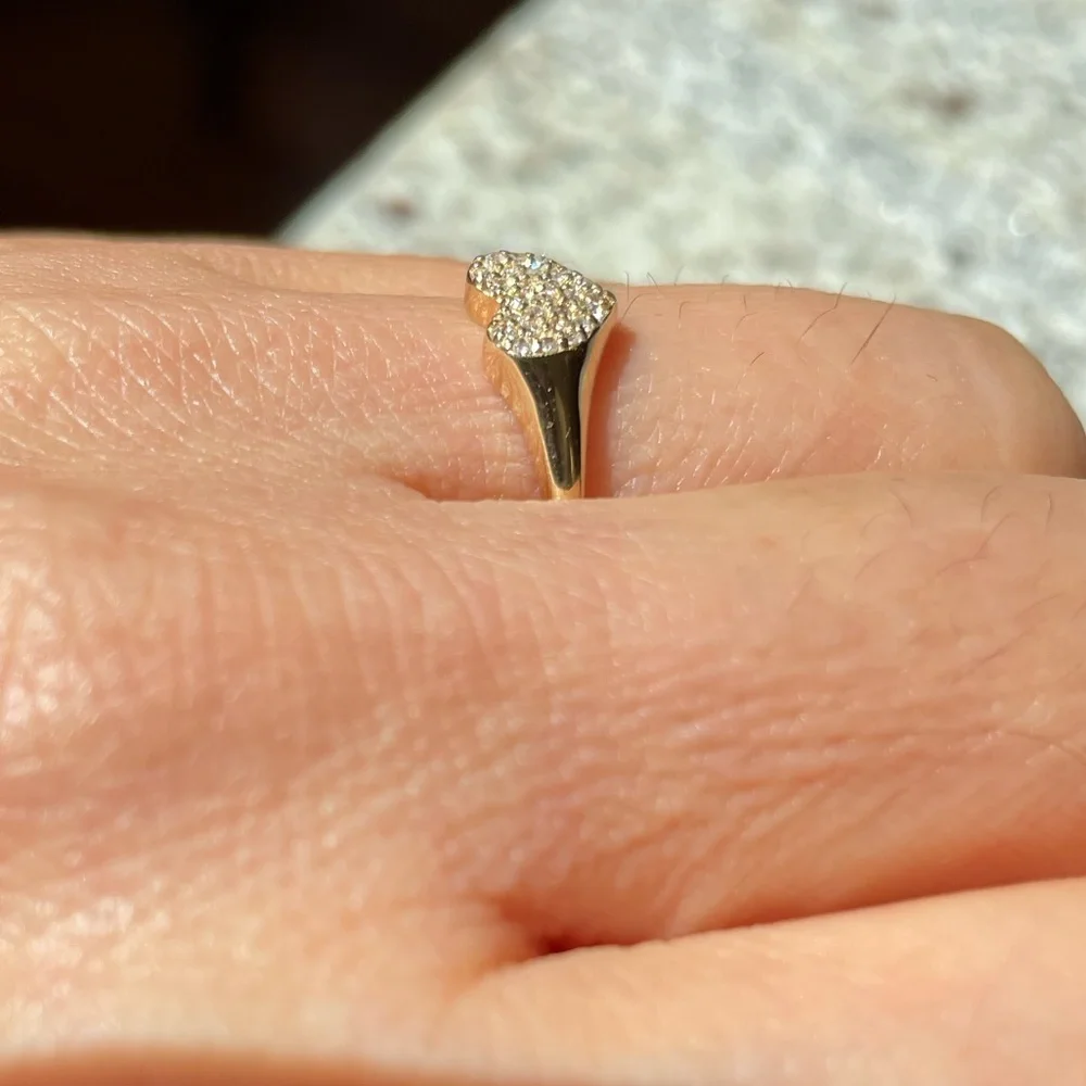 Gorjana Diamond Pavé Heart Ring – 14K Solid Gold (Price is Firm!) - Picture 2 of 9